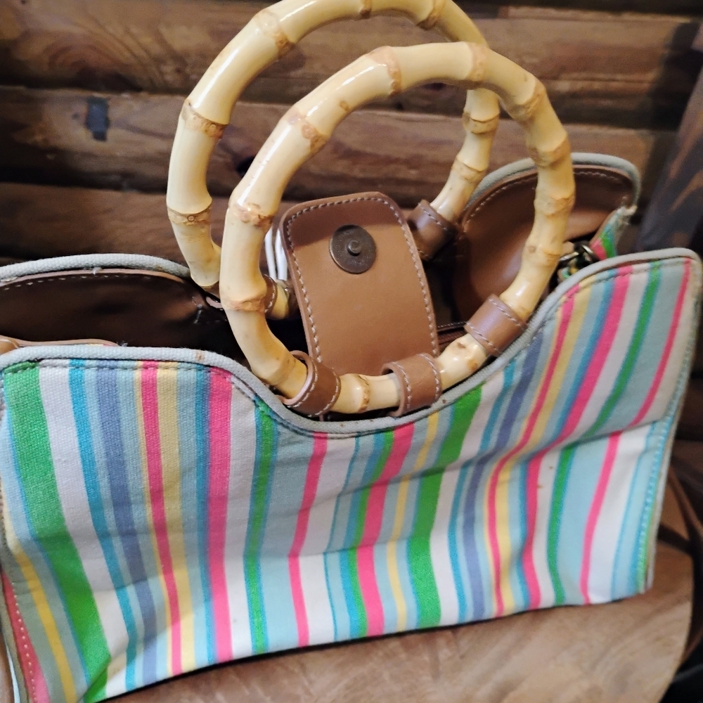 FOSSIL HANDBAG/SHOULDER BAG STRIPPED ROUND HANDLES - Picture 5 of 8
